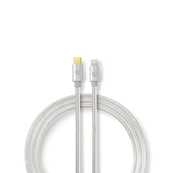 Nedis CCTB39650AL20 Lightning kabel 2 m Aluminium Nedis CCTB39650AL20 Lightning kabel 2 m Aluminium