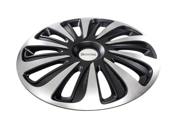 Miniatyrbild 2 av 7: MICHELIN 9122 navkapsel 38,1 cm (15") Akrylnitrilbutadienstyren (ABS) Svart, Silver 4 styck