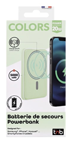 T'nB PBUMAG5GR powerbank 5000 mAh Trådløs opladning Grøn