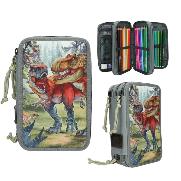 Dino World + Action 0413277 pennfodral Hårt pennfodral Strykjärn, Nylon, papper, Polyester, Zink Multifärg
