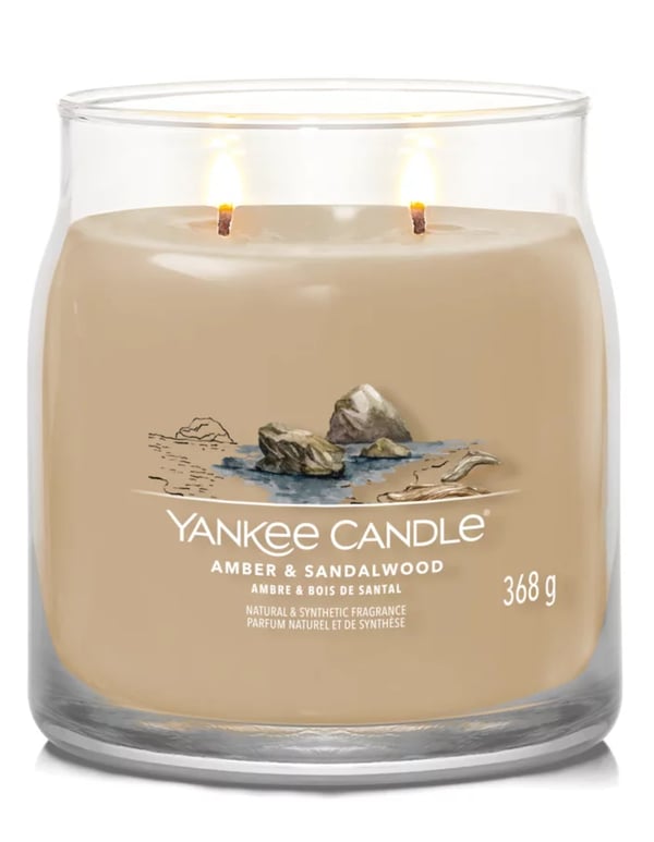 Yankee Candle Amber & Sandalwood stearinljus Cylinder Bärnsten, Kardemumma, Trä Brun 1 styck
