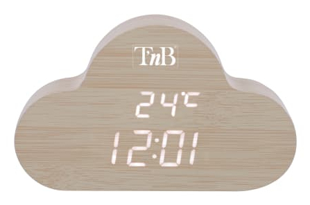 Miniatyrbillede 1 af 5: T'nB CLOCKCLWD vækkeur Digital alarmur Træ