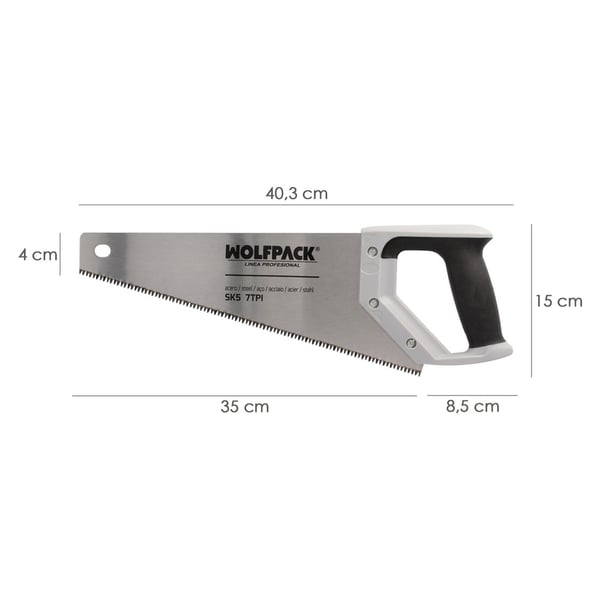 Miniatyrbild 4 av 4: Wolfpack Serrucho Carpintero Bimaterial 350 mm. / 14'