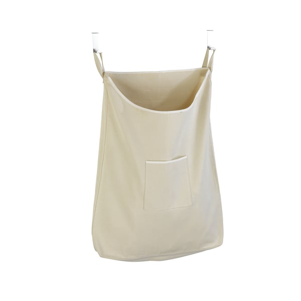 WENKO Canguro vasketøjskurv 65 L Bomuld, Rustfrit stål Beige, Sølv