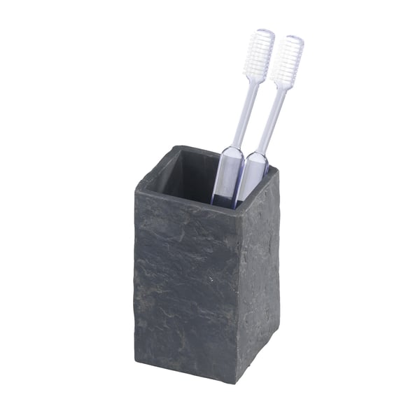Miniatyrbillede 1 af 2: WENKO Slate Rock Polyresin Firkant Enkelt Fritstående badeværelsestumbler