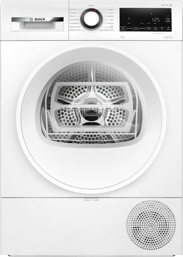 Miniatyrbillede 1 af 17: Bosch Serie 6 WQG243D6IT tørretumbler Fritstående Front-læsning 9 kg Hvid