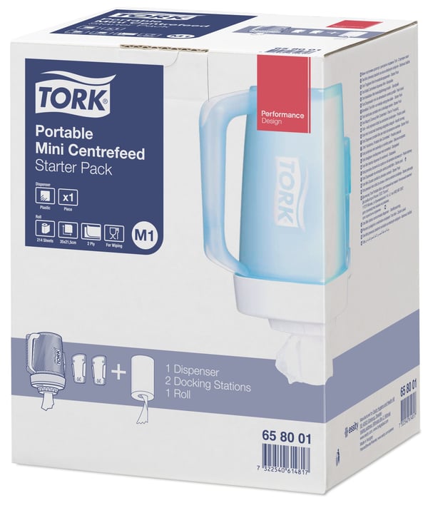 Tork 65 80 01 Dispenser för pappersrulle Turkos, Vit