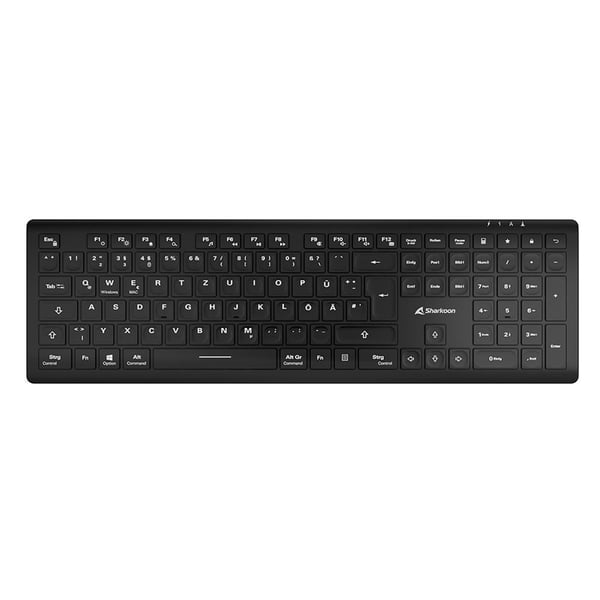 Sharkoon OfficePal K30W musta DE-asettelu Rubberdome