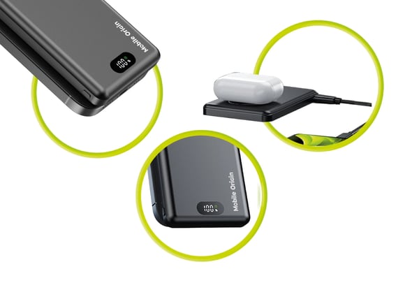Mobile Origin PowerBank 10000mAh 3in1 Trådlös Magnetisk PowerBank PB8