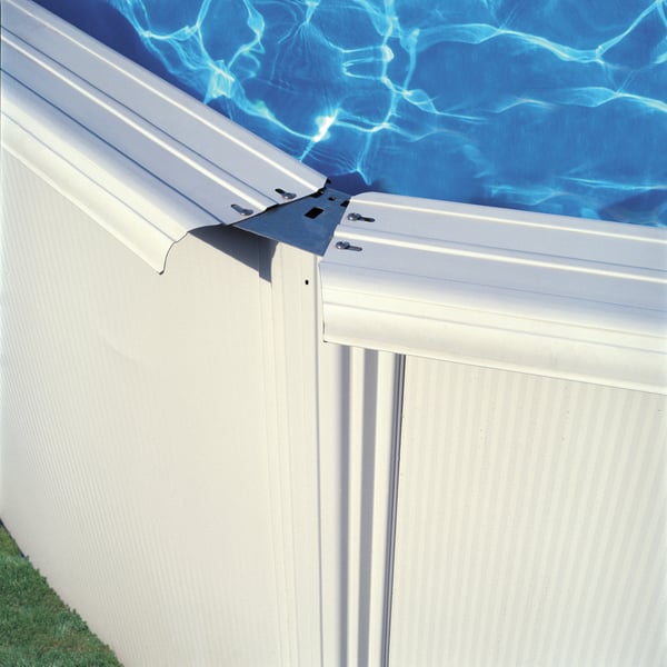 Gre KIT500ECOB swimmingpool til over jorden Indrammet pool Oval 14550 L Blå, Hvid
