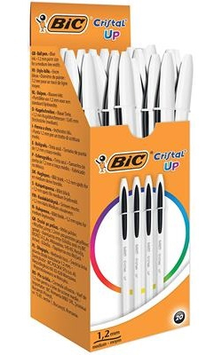 BIC Cristal Up Sort Kuglepen Mellem 20 stk