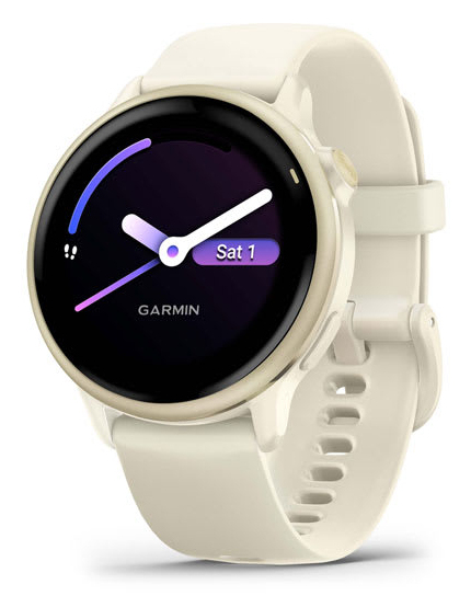 Miniatyrbild 1 av 8: Garmin vívoactive 6 3,05 cm (1.2") AMOLED 42 mm Digital 390 x 390 pixlar Pekskärm Vit Wi-Fi GPS
