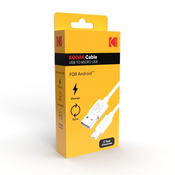 Kodak 30425828 USB-kabel 1 m USB A Micro-USB A 0,48 Gbit/sek. Hvid