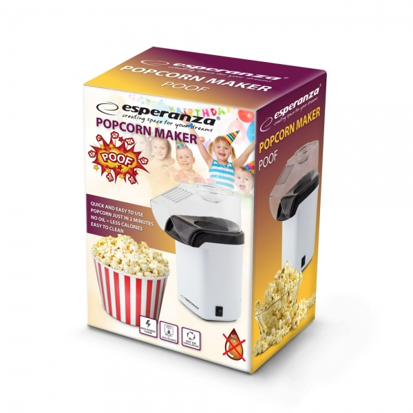 Miniatyrbillede 2 af 2: Esperanza EKP005W popcornmaskine Sort, Hvid 0,27 L 2 min. 1200 W
