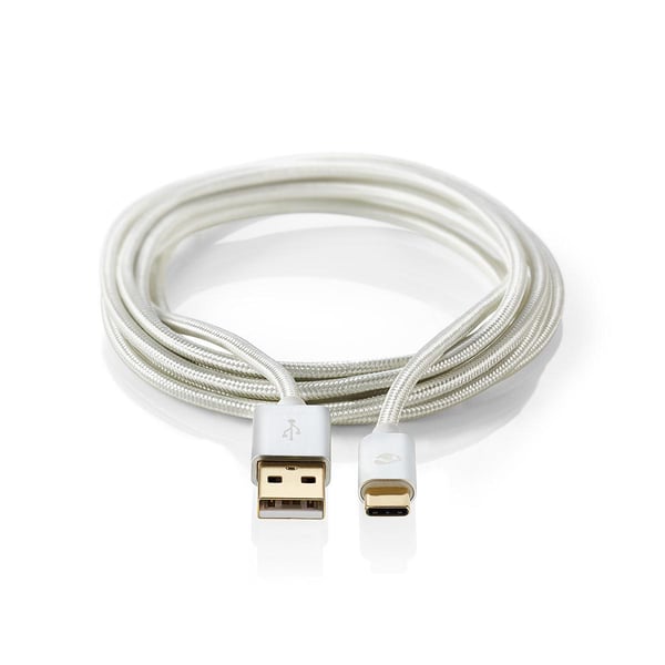 Nedis CCTB60600AL20 USB-kabel USB 2.0 2 m USB A USB C 0,48 Gbit/sek. Aluminium