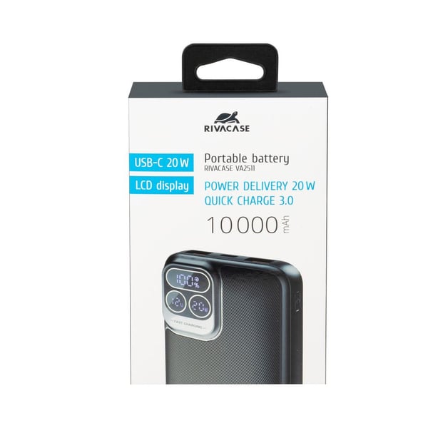 Miniatyrbillede 3 af 6: Rivacase VA2511 powerbank 10000 mAh Sort