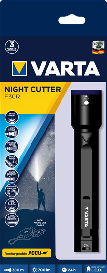 Varta F30R Svart Ficklampa LED