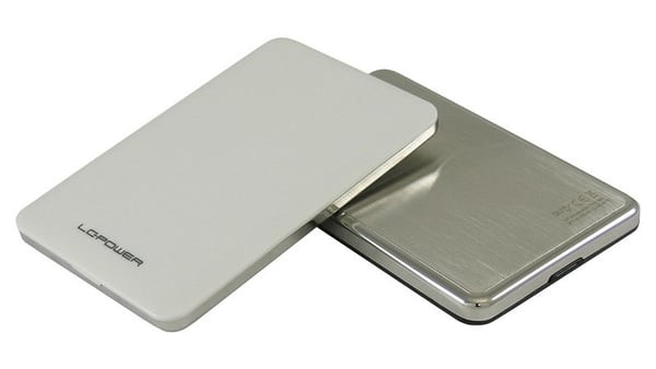 LC-Power LC-25U3-7W Hölje för lagringsenheter Aluminium, Vit 2.5"