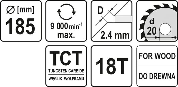 Yato YT-6063 pyörösahanterä 18,5 cm 1 kpl
