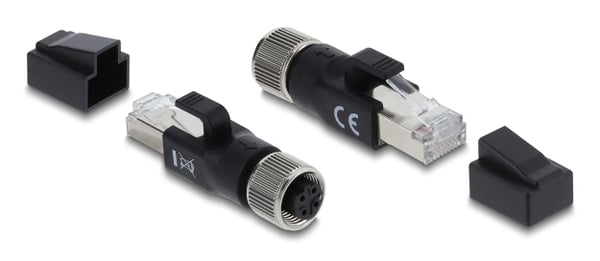 Miniatyrbillede 2 af 2: DeLOCK 90832 kabel kønsskifter M12 4-pin RJ-45 Sort