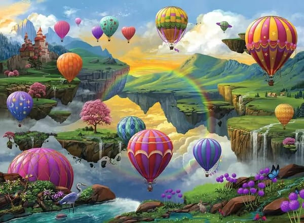 Miniatyrbild 2 av 3: Ravensburger Puzzle 500 pieces - Hot Air Balloon Valley Pussel 500 styck Flygplan