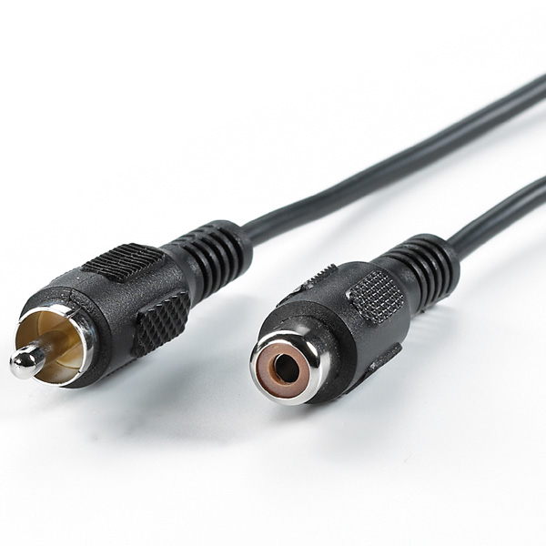 VALUE Cinch Cable, simplex M - F 10 m ljudkabel RCA Svart