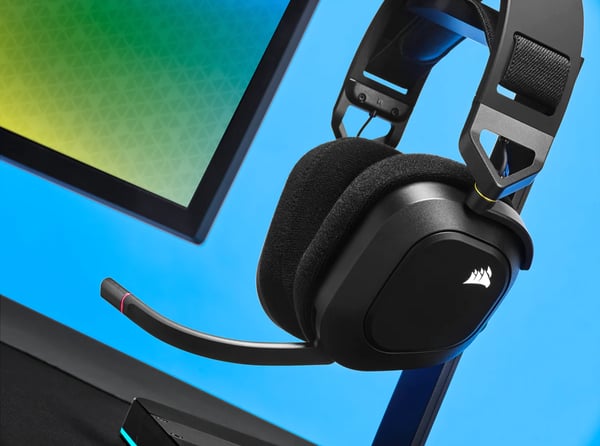 Miniatyrbild 6 av 13: Corsair HS80 RGB Headset Trådlös Huvudband Spela Svart