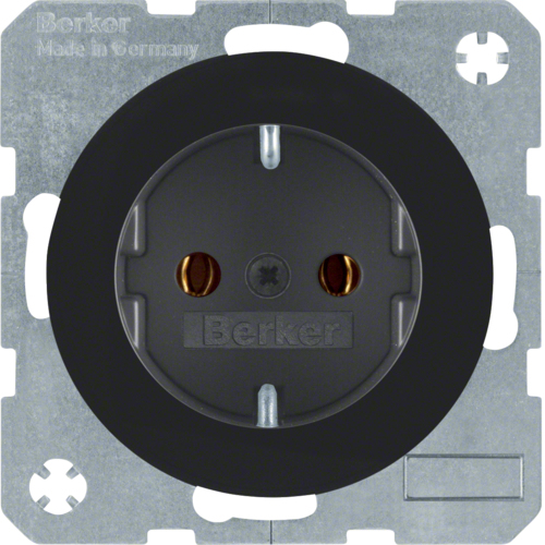 Hager 47432045 stikkontakt Type F Sort