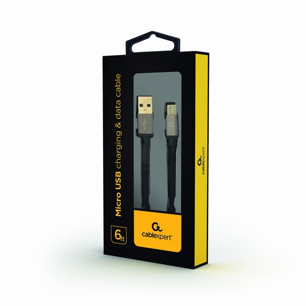 Cablexpert CCB-MUSB2B-AMBM-6 USB-kaapeli USB 2.0 1,8 m USB A Micro-USB B Musta