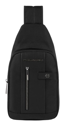 Piquadro CA4536BR2 Stof, Læder Sort Mand Skuldertaske