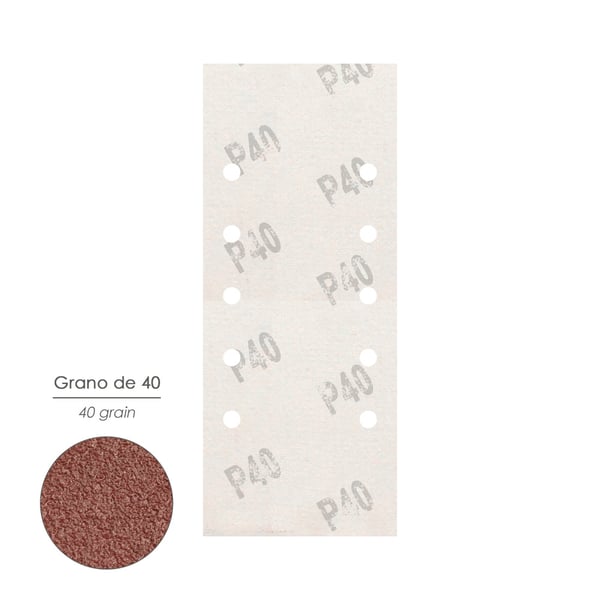 Wolfpack Lija Recambio Con Velcro 115x280 mm. con Agujeros Grano 40 (10 Piezas)