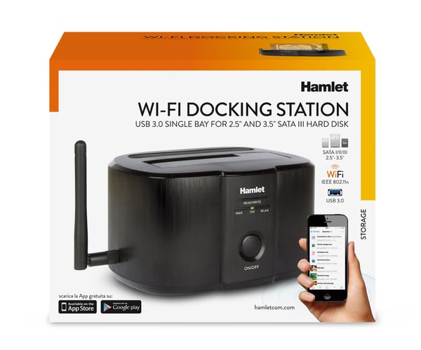 Miniatyrbillede 3 af 10: Hamlet HXDDWIFI drev dockingstation Sort