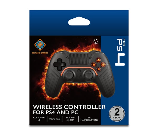 Deltaco Gaming Trådløs controller til Playstation 4, sort