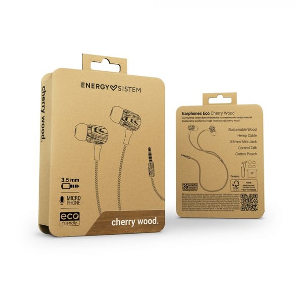 Energy Sistem Eco Cherry Wood Hörlurar Kabel I öra Musik Trä