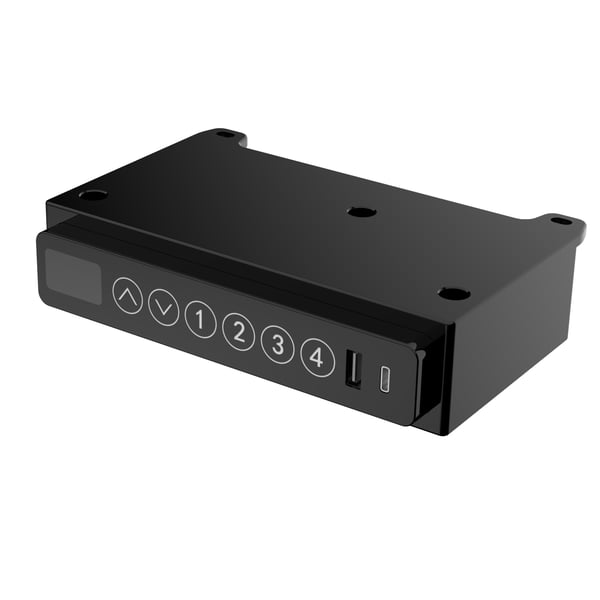 Activejet ACTIVEJET-skrivebord med elektrisk højdejustering 140x70 ET119W-C sort/valnød