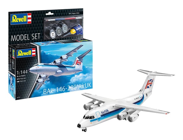 Miniatyrbild 4 av 12: Revell BAe 146-200 AirUK Flygplan Monteringssats 1:144