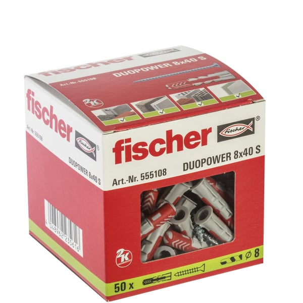 Fischer DUOPOWER 8 x 40 S 50 stk Udvidelsesanker 40 mm