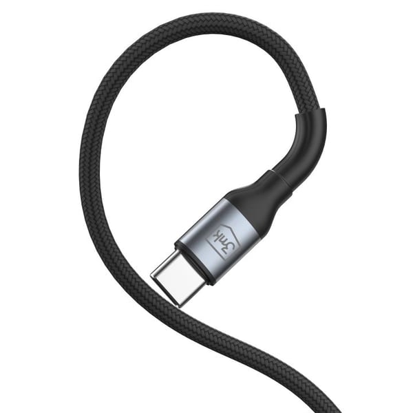 Kaapeli 3MK Hyper Cable N-SARJA USB-C–USB-C 2m 20V/3A 60W pyörivä musta
