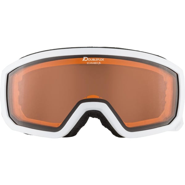 Miniatyrbillede 3 af 4: Alpina SCARABEO JR vinter sportsbrille Hvid Børn Orange Cylindrisk (flad) linse