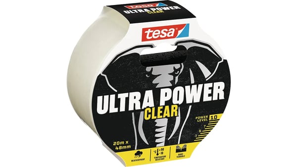 Pikkukuva 1 / 3: TESA Ultra Power Clear Soveltuu ulkokäyttöön Ulkokäyttöön sopiva 20 m Polyeteeni Läpinäkyvä