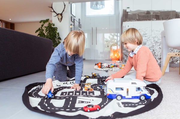 Play&Go Roadmap/Thunderbolt Leksaksförvaringsväska Väggmonterad Beige, Svart
