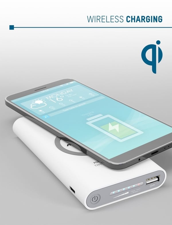 Miniatyrbillede 13 af 25: Ansmann Powerbank 8.8 Lithium polymer (LiPo) 8000 mAh Trådløs opladning Hvid