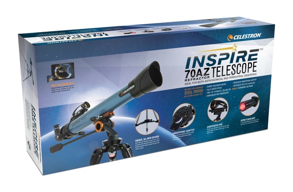 Celestron Inspire 70AZ Refraktor 35x Sort, Blå