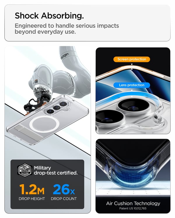Spigen Ultra Hybrid S (Mag Fit) mobiltelefon etui 16 cm (6.3") Cover Transparent, Hvid