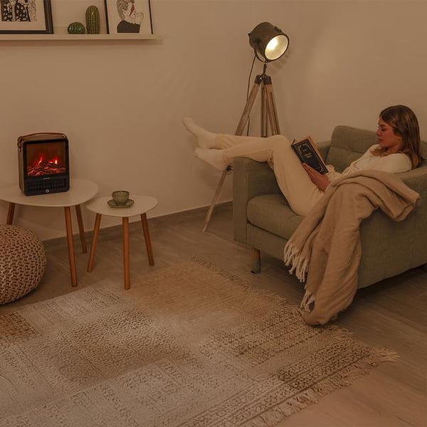 Cecotec ReadyWarm 1500 Ceramic Flames Indendørs Træ, Sort 1500 W Blæser med elektrisk områdevarmer