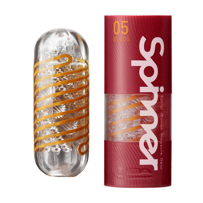 Tenga Spinner - 05 Beads Stroker för män Guld, Transparent Tenga Spinner - 05 Beads Stroker för män Guld, Transparent