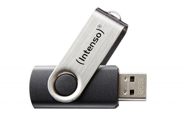 Pikkukuva 1 / 3: Intenso Basic Line USB-muisti 64 GB USB A-tyyppi 2.0 Musta, Hopea