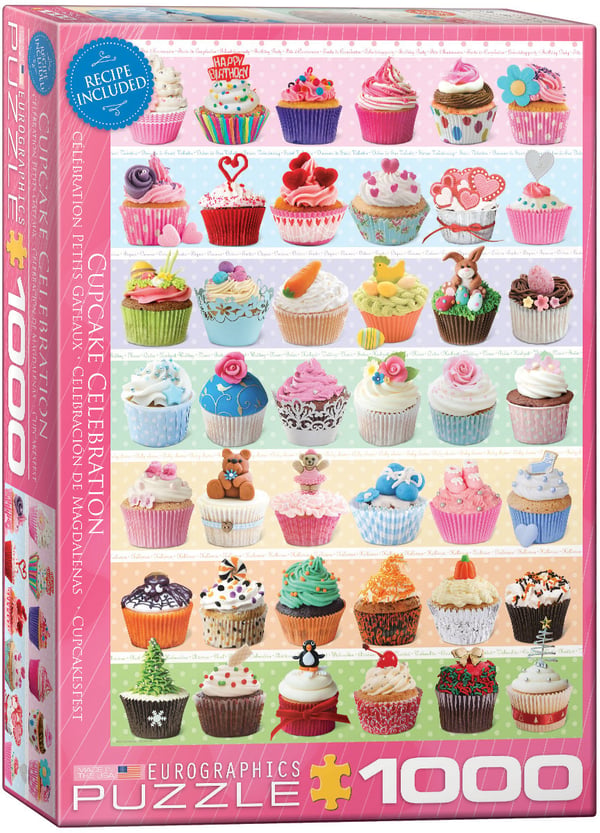 Eurographics Cupcake Celebration 1000pcs Puslespil 1000 stk Mad og drikkevarer