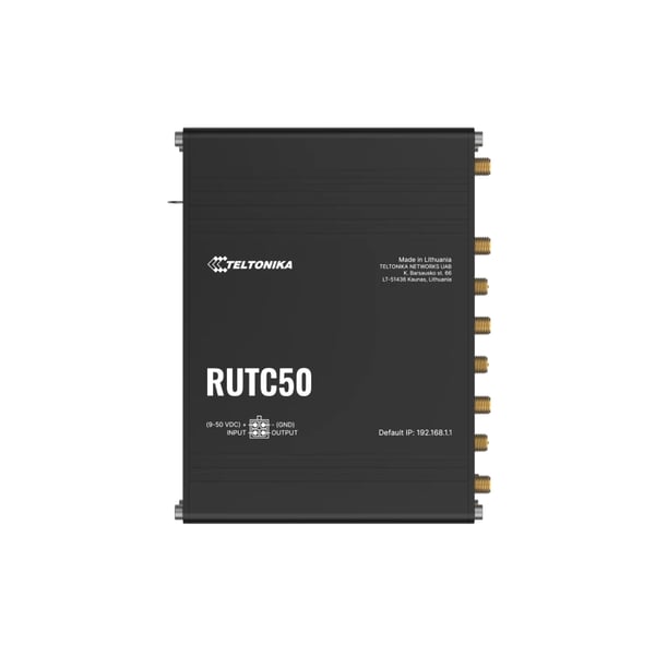 Teltonika RUTC50 langaton reititin Gigabitti Ethernet Kaksitaajuus (2,4 GHz/5 GHz) 5G Musta