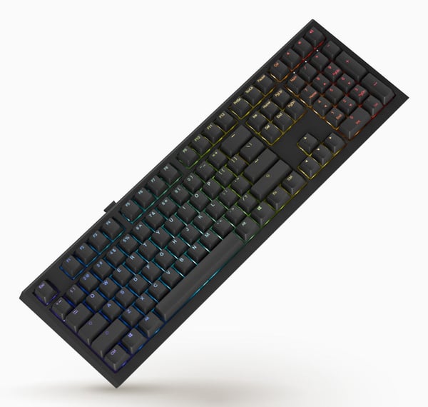 Ducky One X tastatur Universel USB + RF Wireless + Bluetooth Sort
